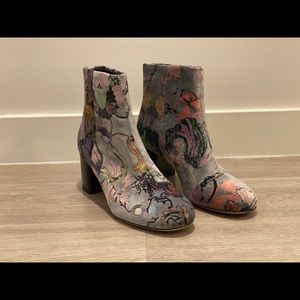 Rag & Bone Drea velvet floral ankle boot size 39